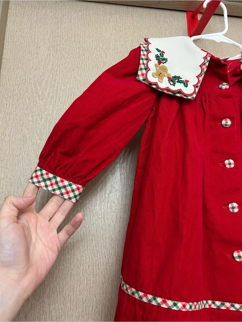 Bonnie Jean - Vintage Corduroy Christmas Dress - Size 3T